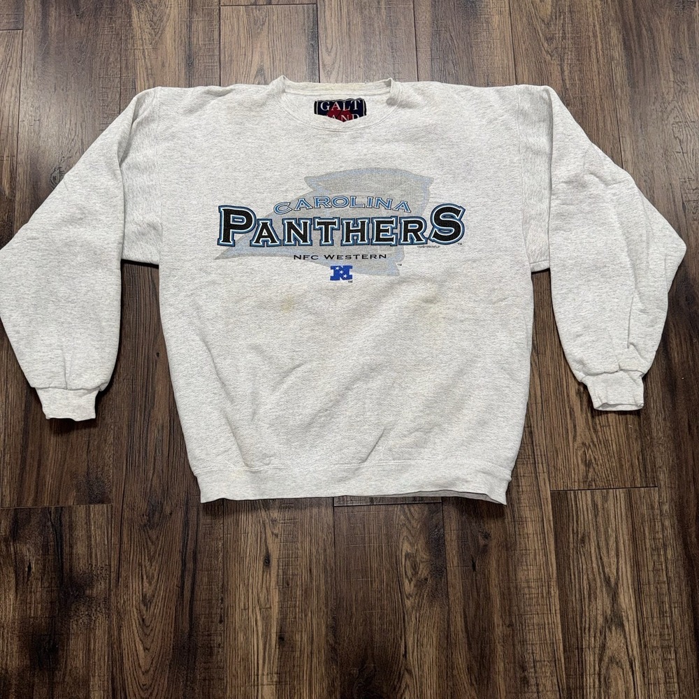 Vintage 1995 Galt Sand Carolina Panthers NFL Pullover Sweatshirt Men Large Gray